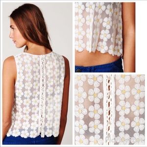 Free People New Romantics Daisy Sequin Top